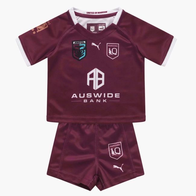 Kids QLD Maroons 2022 Home Rugby Kit