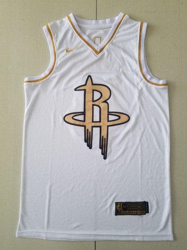 James Harden 13 White Golden Edition Jersey