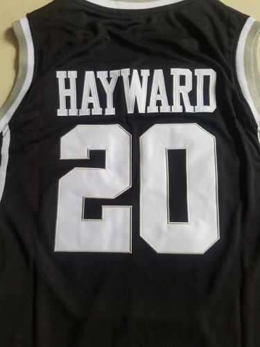 Gordon Hayward 20 Butler College Black Basketball Jersey