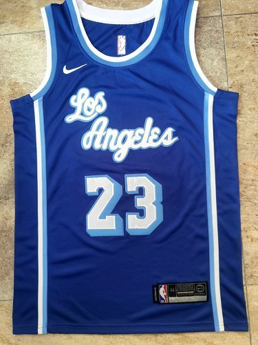 Men's LeBron James Blue Retro Classic Team Jersey