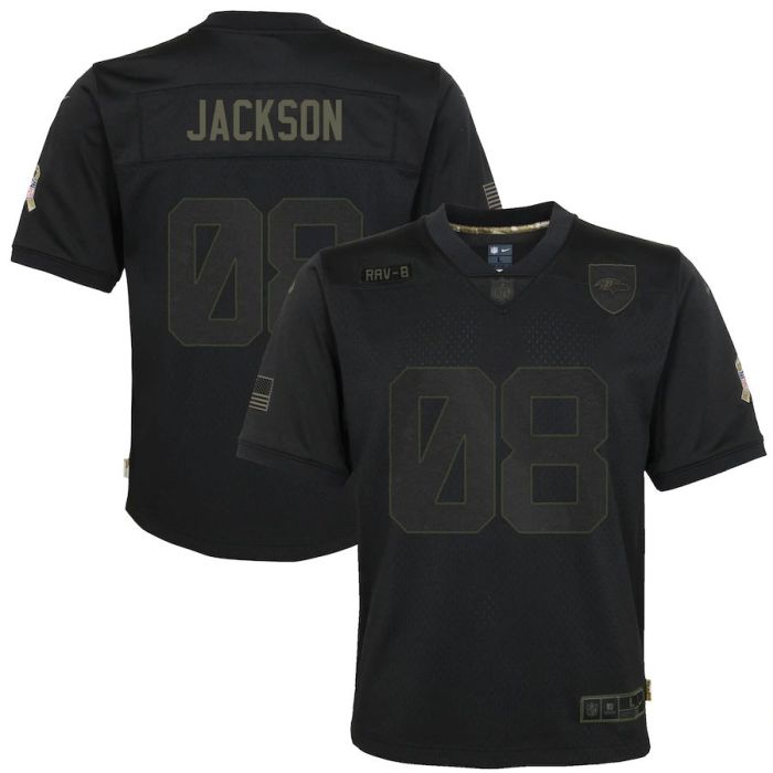 Youth Lamar Jackson Black 2020 Salute to Service Player Limited Team Jersey