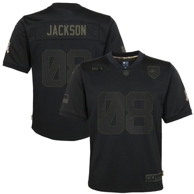Youth Lamar Jackson Black 2020 Salute to Service Player Limited Team Jersey