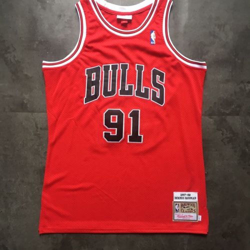 Men's Dennis Rodman Red Retro Classic Team Jersey