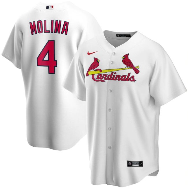 Men's Yadier Molina White Home 2020 Player Team Jersey