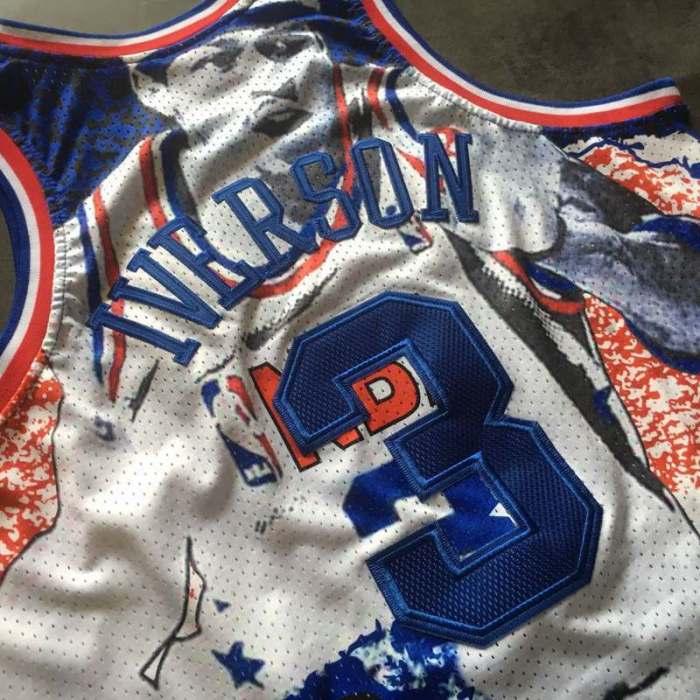 Men's Allen Iverson White Retro Classic Team Jersey