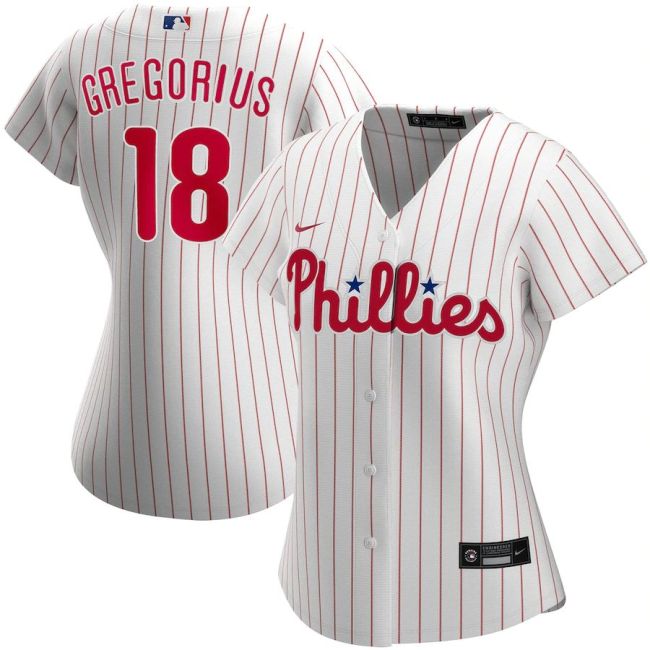 Women's Didi Gregorius White&Red Home 2020 Player Team Jersey