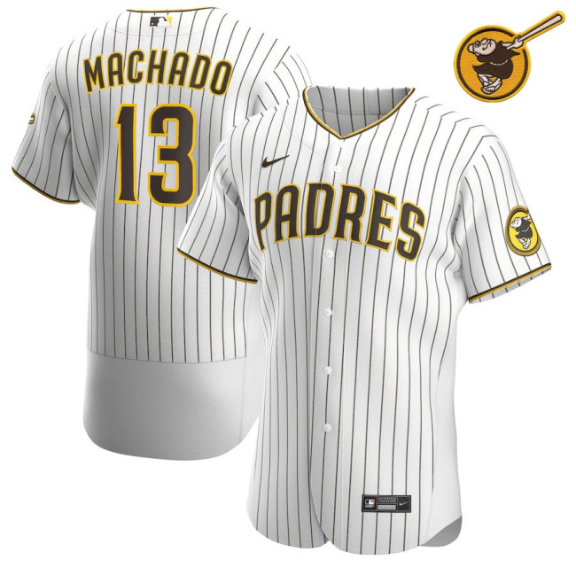 Men's Manny Machado White&Brown Home 2020 Authentic Player Team Jersey