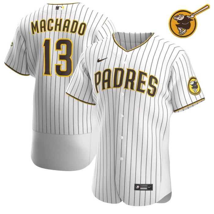 Men's Manny Machado White&Brown Home 2020 Authentic Player Team Jersey