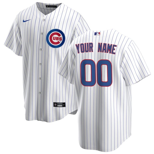 Men's White&Royal Home 2020 Custom Team Jersey