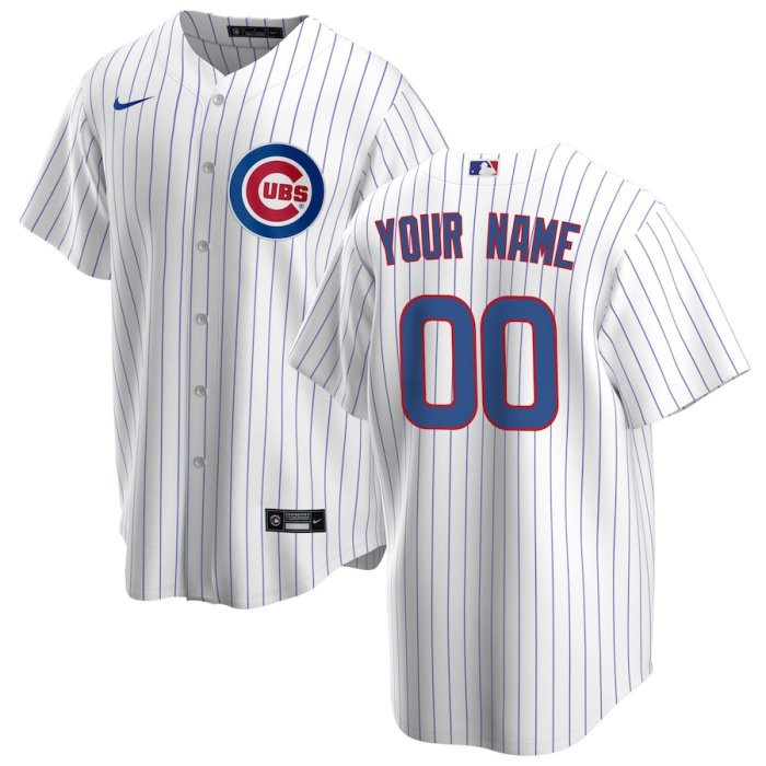 Men's White&Royal Home 2020 Custom Team Jersey