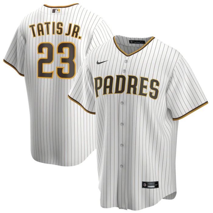 Men's Fernando Tatís Jr. White&Brown Home 2020 Player Team Jersey