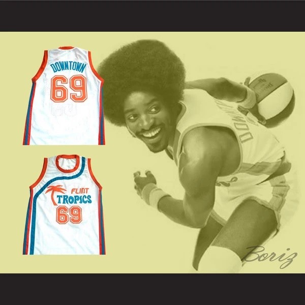Downtown Funky Stuff Malone Flint Tropics Semi Pro Team Basketball Jersey New