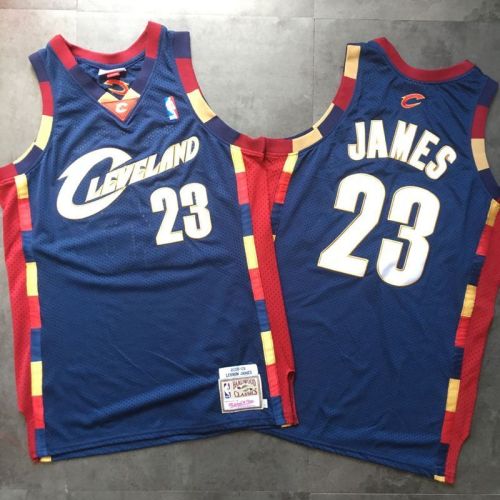 Men's LeBron James Navy Blue Retro Classic Team Jersey