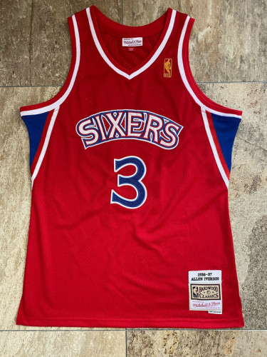 Men's Allen Iverson Red Retro Classic Team Jersey