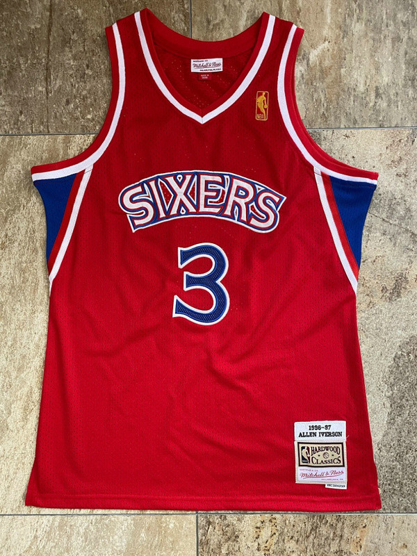 Men's Allen Iverson Red Retro Classic Team Jersey