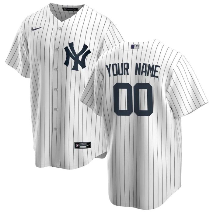 Men's White&Navy Home 2020 Custom Team Jersey