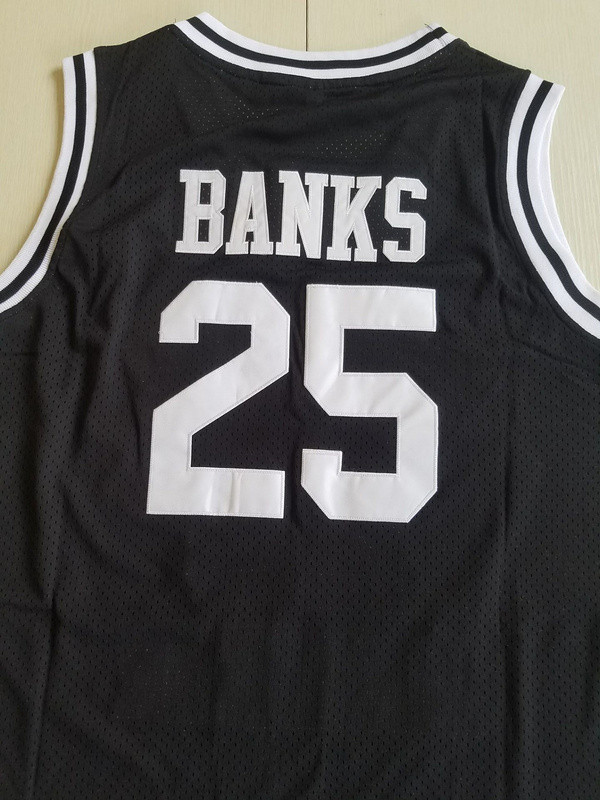 The Fresh Prince of Bel-Air Alfonso Ribeiro Carlton Banks Bel-Air Academy Black Basketball Jersey