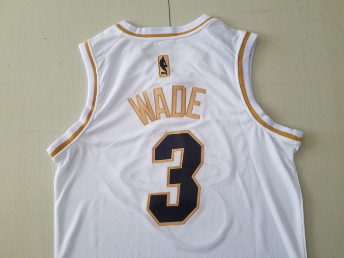 Dwyane Wade 3 White Golden Edition Jersey