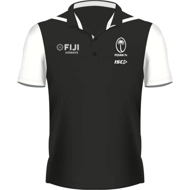 Fiji Airways Mens Sevens Performance Rugby Polo - Black