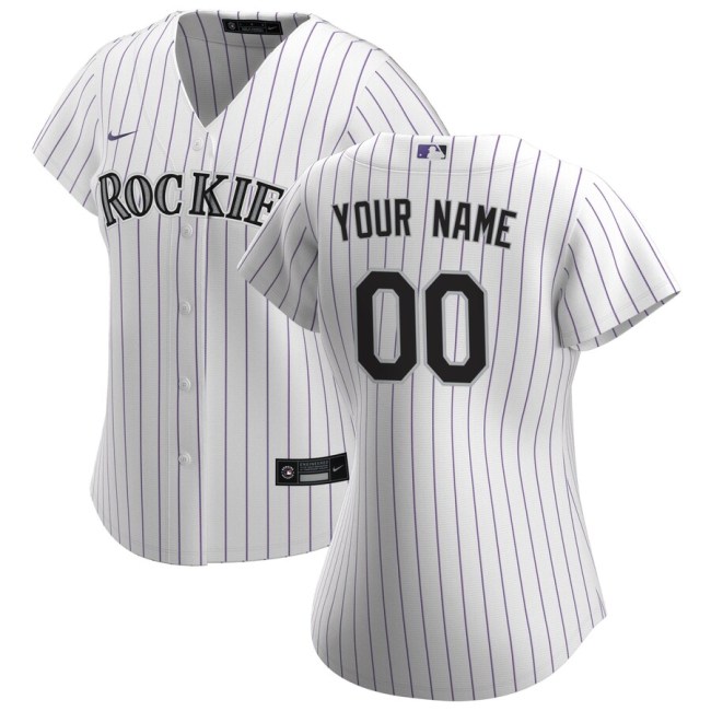 Women's White&Purple 2020 Home Custom Team Jersey