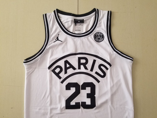 PSG Michael Jordan White Basketball Jerseys