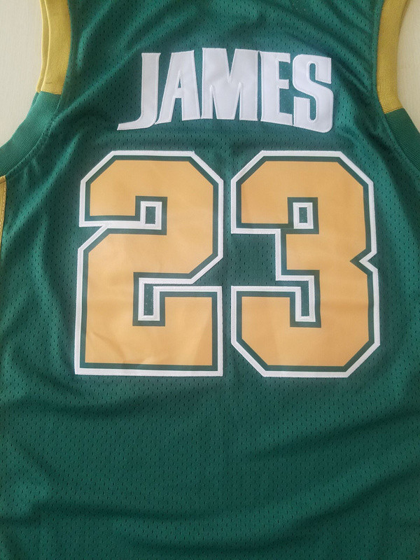 LeBron James 23 Irish High School Green Basketball Jersey