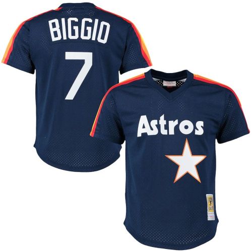 Men's Craig Biggio Navy Cooperstown Mesh Batting Practice Throwback Jersey