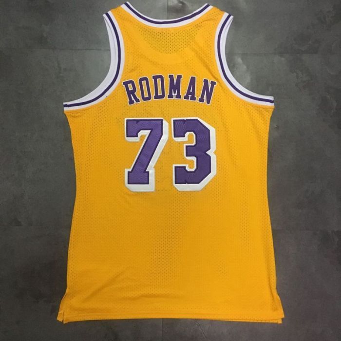 Men's Dennis Rodman Yellow Retro Classic Team Jersey
