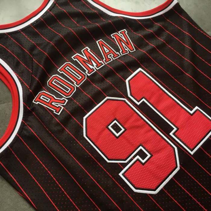 Men's Dennis Rodman Black Retro Classic Team Jersey