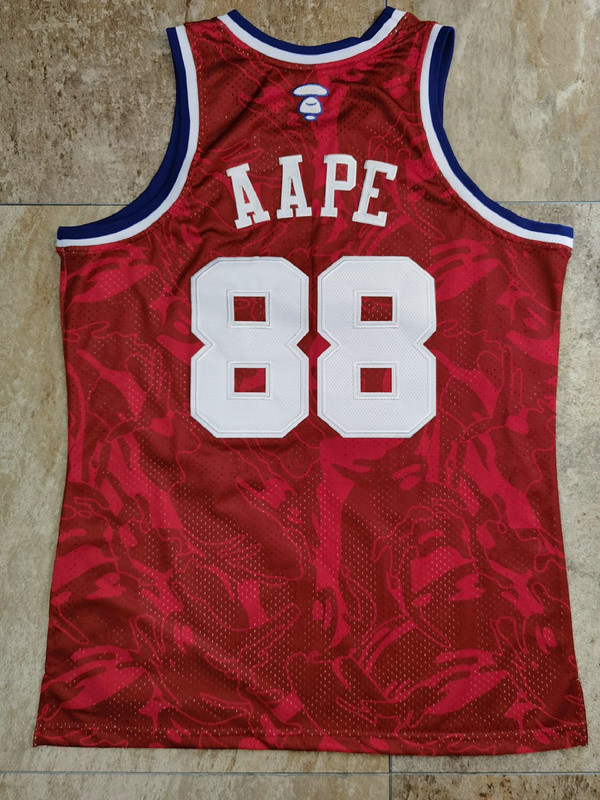 Men's AAPE Red Retro Classic Team Jersey