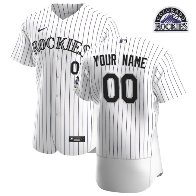 Men's White&Purple 2020 Home Authentic Custom Team Jersey