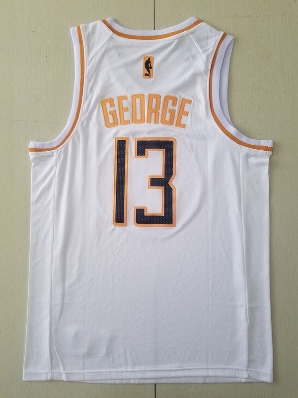 Paul George 13 White Golden Edition Jersey