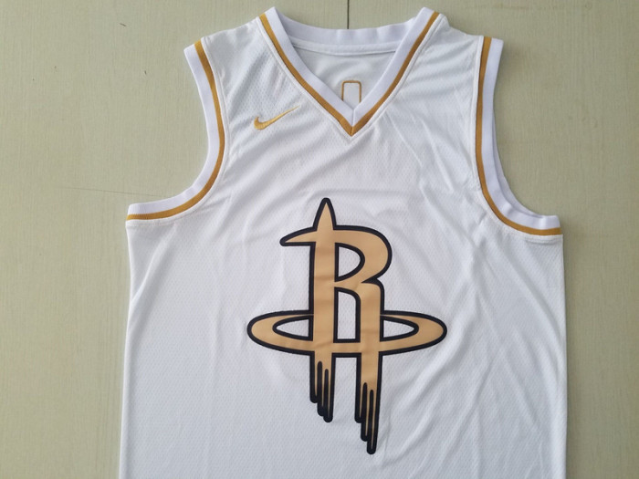 James Harden 13 White Golden Edition Jersey