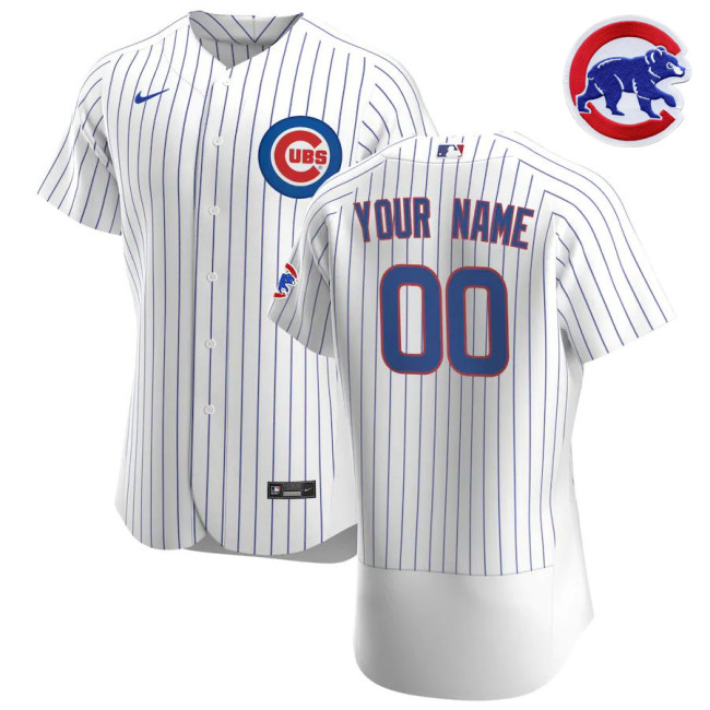 Men's White&Royal 2020 Home Authentic Custom Team Jersey