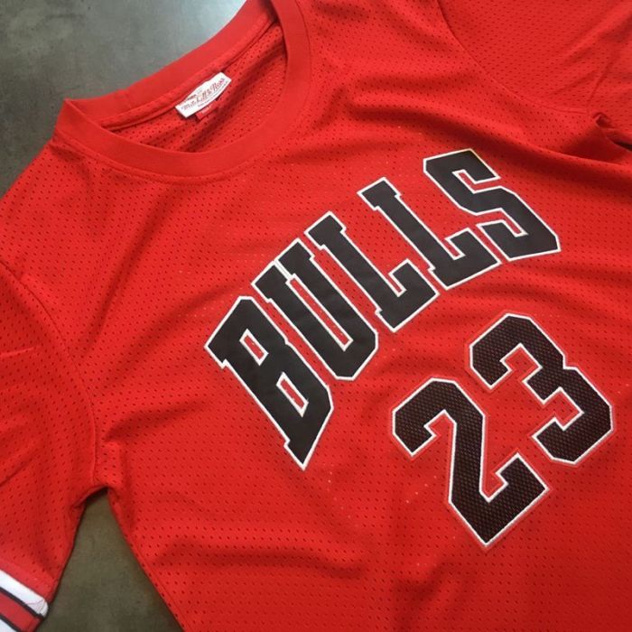 Men's Michael Jordan Red Retro Classic Team Short Sleeve Jersey