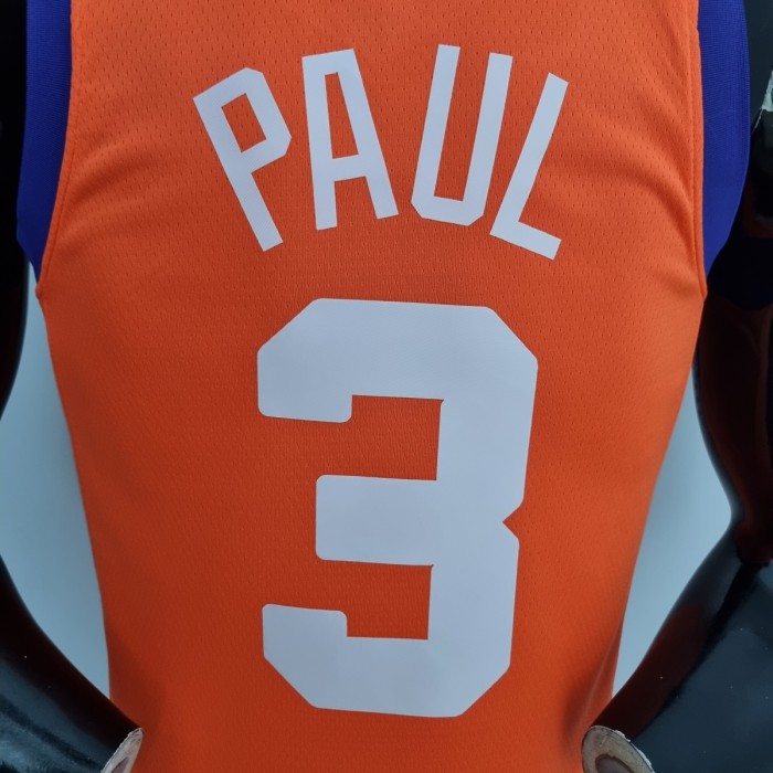 75th Anniversary PAUL#3 Phoenix Suns Jordan Theme Orange NBA Jersey