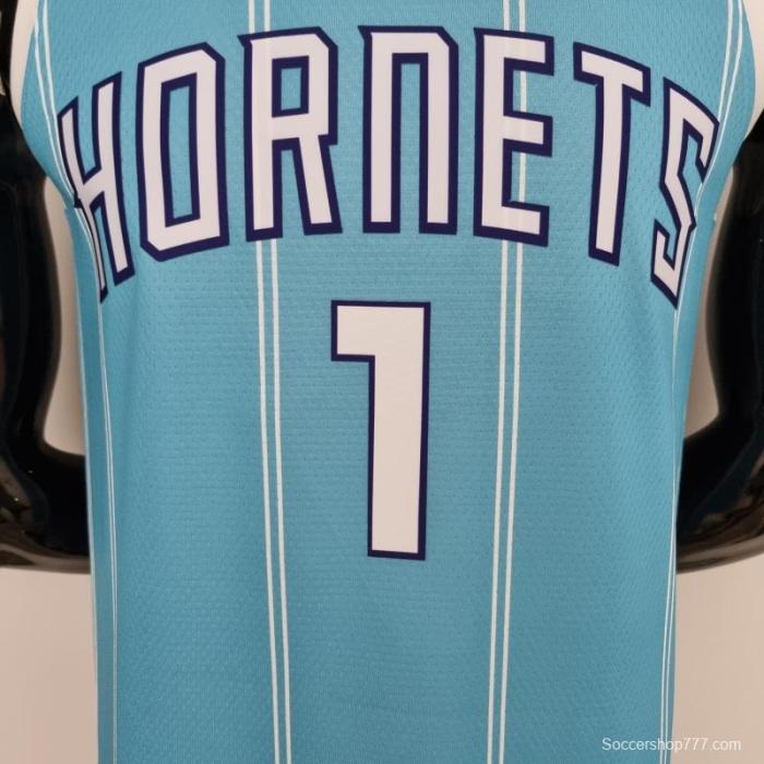 75th Anniversary Ball #1 Charlotte Hornets Blue NBA Jersey