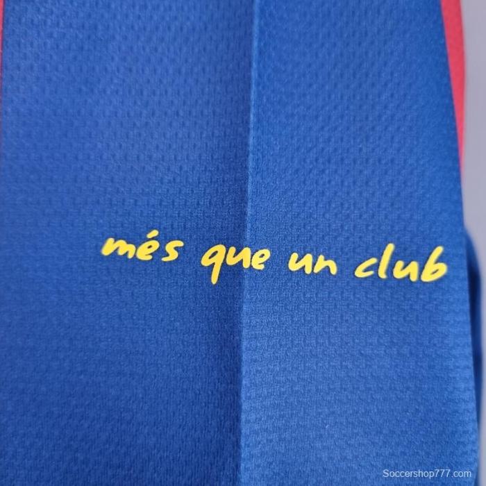 Retro Barcelona Long Sleeve 2006 UEFA Champions League Home Soccer Jersey