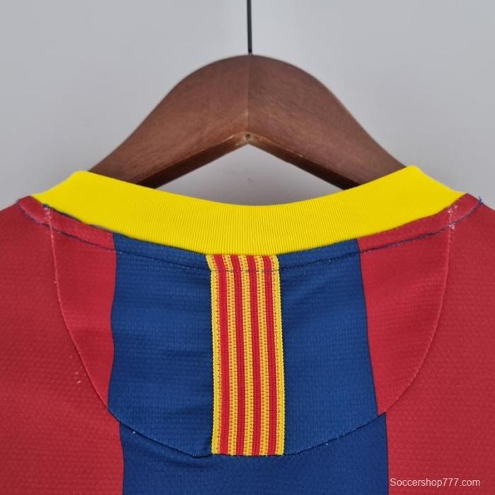 Retro Barcelona Long Sleeve 2006 UEFA Champions League Home Soccer Jersey