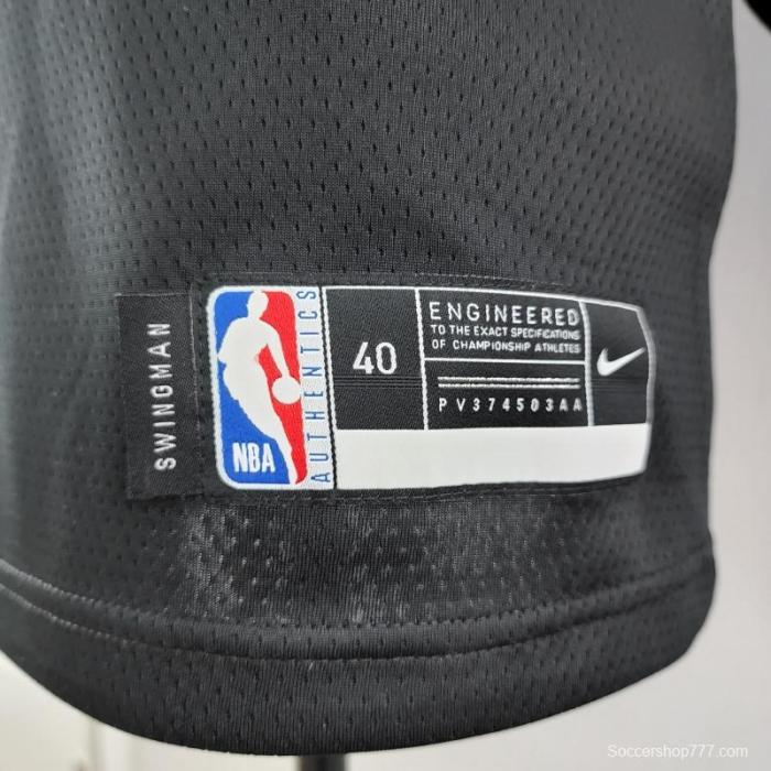 Retro Philadelphia 76ers Iverson #3 Big Meteor Black NBA Jersey