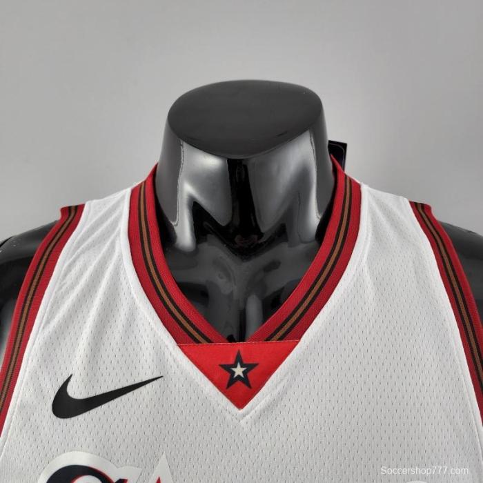 Retro Philadelphia 76ers Iverson #3 Big Meteor White NBA Jersey