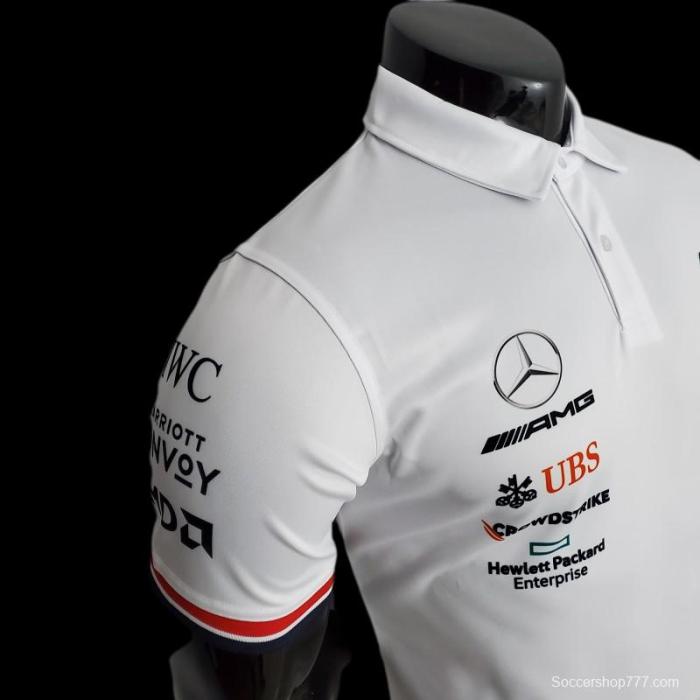 F1 Formula One 2022 Racing Suit Mercedes Polo White