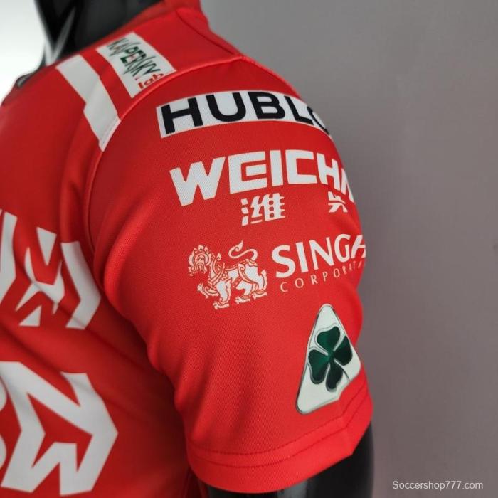 2022 F1 Ferrari  RED T-shirts Full Sponsor #0007