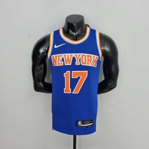 75th Anniversary Lin #17 New York Knicks Blue NBA Jersey