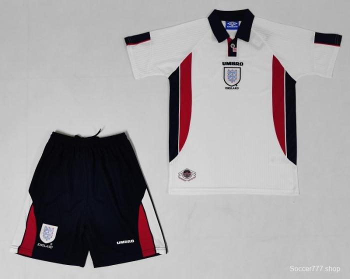 Retro Kids 1998 England Home Soccer Jersey