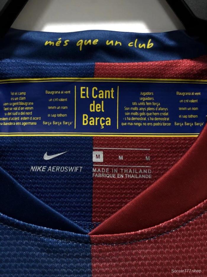 Retro 08/09 Long SLeeve Barcelona Home Champions Vision Soccer Jersey