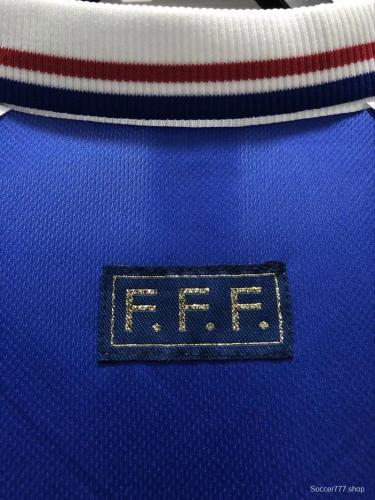 Retro 1998 Long Sleeve France Home Soccer Jersey