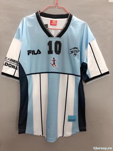 Retro 2001 Argentina Farewell Diego Maradona Testimonial Jersey