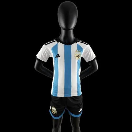 2022 Kids Argentina Home SIZE16-28 Soccer Jersey