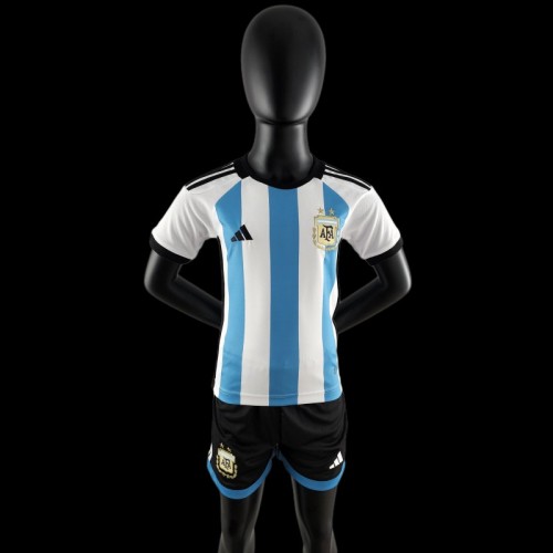 2022 Kids Argentina Home SIZE16-28 Soccer Jersey